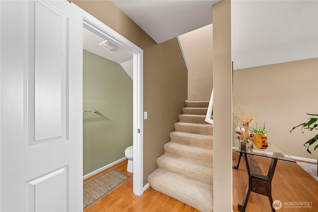 6547 Lindsay Ave SE Unit 18C, Auburn, WA 98092 - staircase with wood finished floors and baseboards