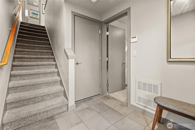 923 N 85th St Unit A, Seattle, WA 98103 - staircase featuring heating unit and tile patterned floors