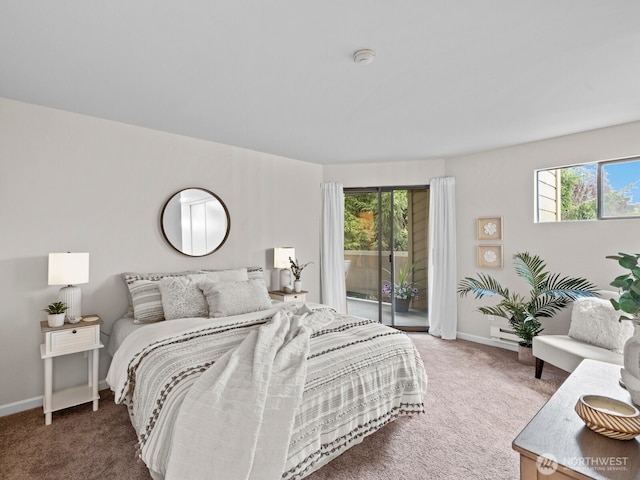 4920 200th St SW Unit A201, Lynnwood, WA 98036 - bedroom featuring carpet floors, access to exterior, and multiple windows
