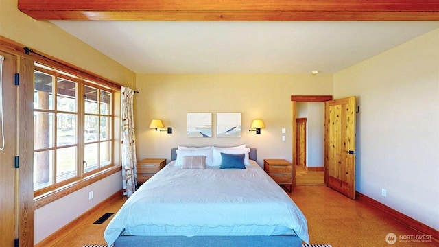 156 Poechmann Rd, Okanogan, WA 98840 - carpeted bedroom featuring baseboards and beam ceiling