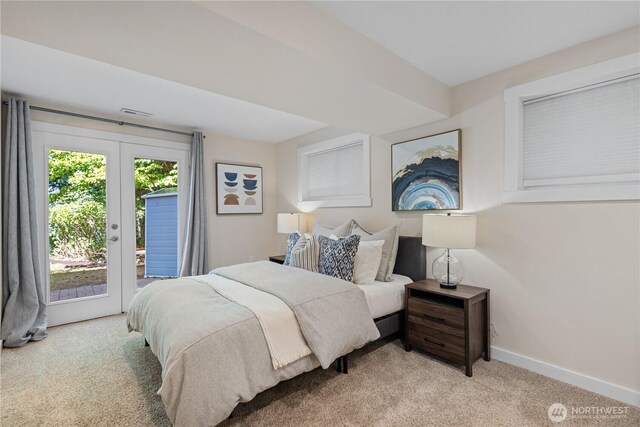 12712 NE 157th St, Woodinville, WA 98072 - carpeted bedroom with access to outside and french doors