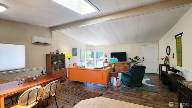869 Mahogany Ln NW, Silverdale, WA 98383 - living room with a wall unit AC, wood finished floors, and wainscoting