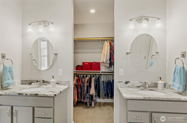 2219 Treat St SE, East Wenatchee, WA 98802 - bathroom with two vanities and a walk in closet