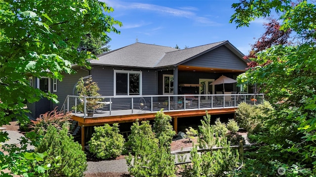 2620 Birch St, Bellingham, WA 98226 - rear view of property featuring a wooden deck and roof with shingles