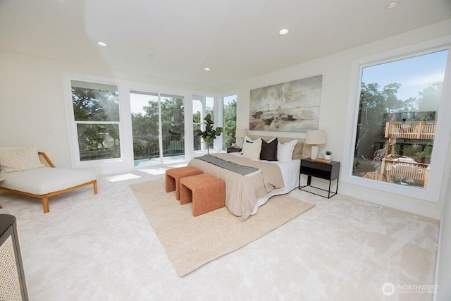 14737 56th Ave S, Tukwila, WA 98168 - carpeted bedroom with recessed lighting and access to exterior