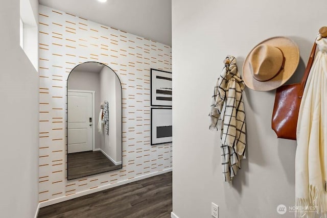 224 18th Dr Unit 96, Snohomish, WA 98290 - hallway with dark wood-type flooring and arched walkways