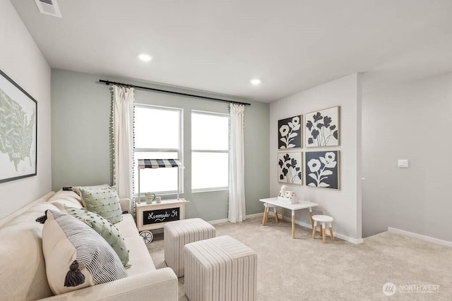 214 18th Dr Unit 100, Snohomish, WA 98290 - living area featuring light carpet and recessed lighting