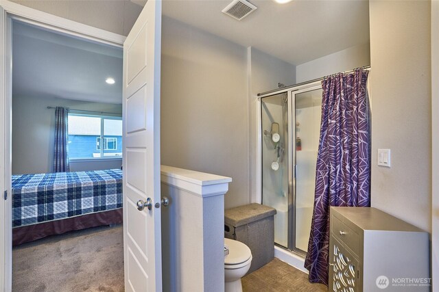 12235 SE 253rd St, Kent, WA 98030 - ensuite bathroom featuring a shower stall and recessed lighting