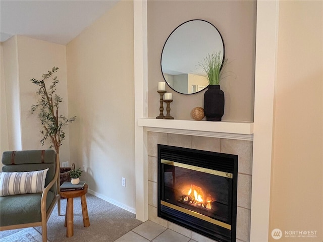 104 Puget Loop, Port Ludlow, WA 98365 - living area featuring a fireplace and carpet