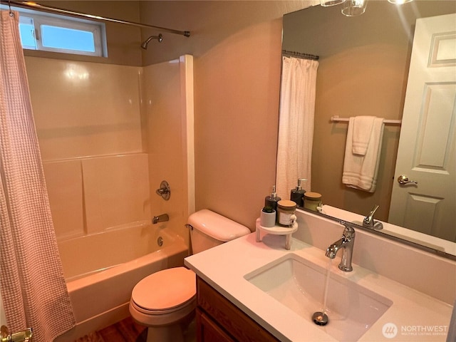 104 Puget Loop, Port Ludlow, WA 98365 - full bath featuring vanity and shower / tub combo with curtain