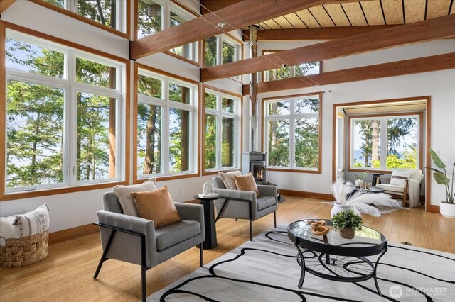 222 Rhodena Dr, Coupeville, WA 98239 - living area featuring plenty of natural light and light wood-style floors