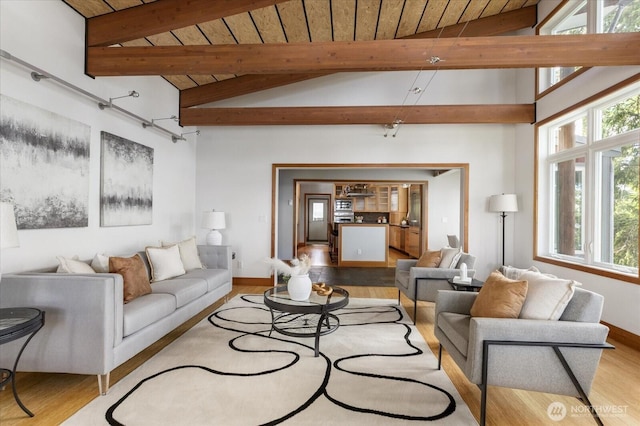 222 Rhodena Dr, Coupeville, WA 98239 - living area with light wood finished floors, plenty of natural light, and wood ceiling