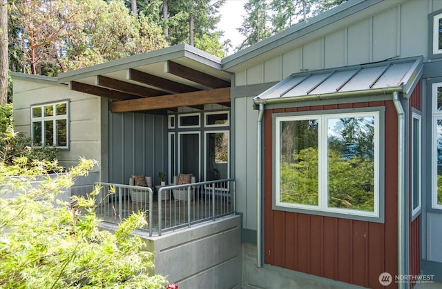 222 Rhodena Dr, Coupeville, WA 98239 - property entrance featuring board and batten siding