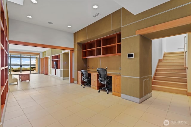 5511 104th Ave NE, Kirkland, WA 98033 - unfurnished office with recessed lighting and light tile patterned floors