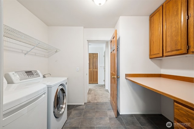 28314 180th Ave SE, Covington, WA 98042 - washroom with washer and dryer, cabinet space, and an office area
