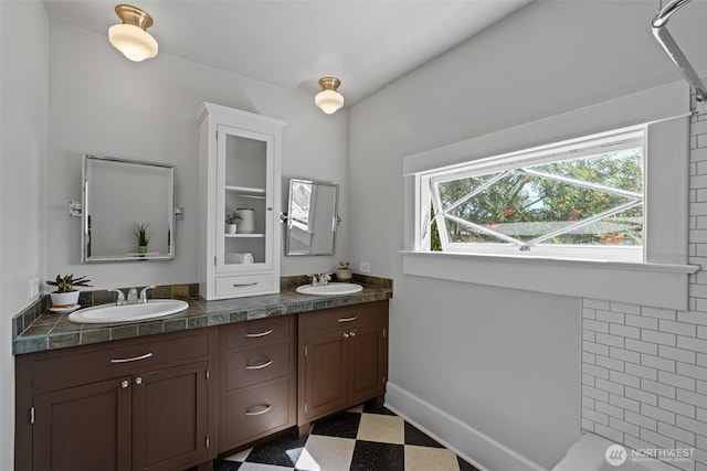 208 N Yakima, Tacoma, WA 98403 - full bathroom featuring double vanity and tile patterned floors