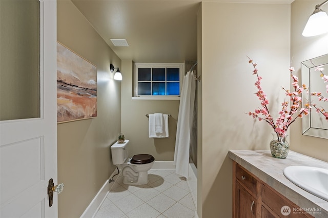208 N Yakima, Tacoma, WA 98403 - bathroom featuring vanity, tile patterned flooring, and shower / bath combo