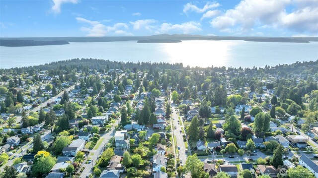3711 SW Webster, Seattle, WA 98126 - aerial perspective of suburban area featuring a large body of water
