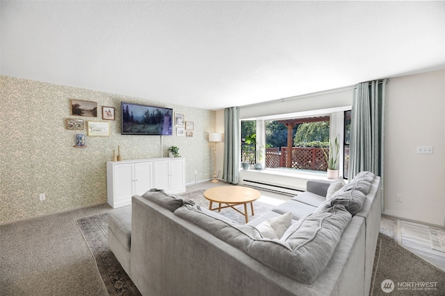 145 7th St, Gold Bar, WA 98251 - living room with carpet floors and baseboard heating