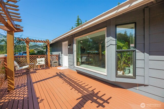 145 7th St, Gold Bar, WA 98251 - wooden deck featuring a pergola