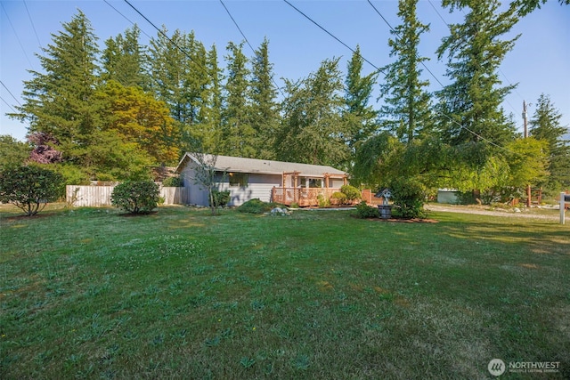145 7th St, Gold Bar, WA 98251 - view of yard featuring a wooden deck