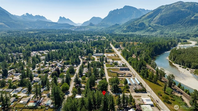 145 7th St, Gold Bar, WA 98251 - bird's eye view of a mountainous background and a forest