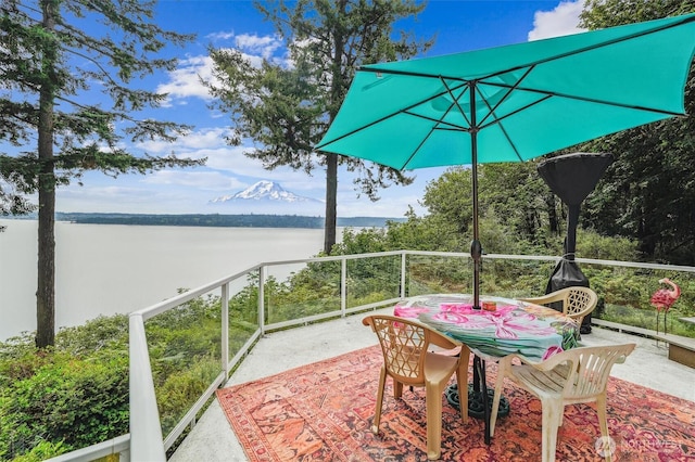 10125 Totem Way, Anderson Island, WA 98303 - patio / terrace featuring a water view and outdoor dining area