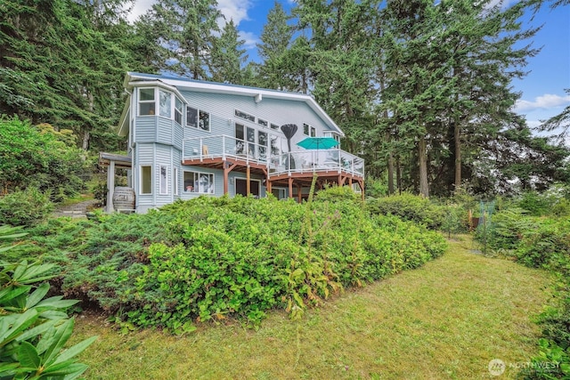 10125 Totem Way, Anderson Island, WA 98303 - back of property with a deck