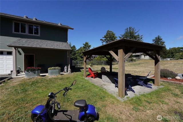 24523 L Ln, Ocean Park, WA 98640 - view of yard featuring a gazebo, a fire pit, and a patio area