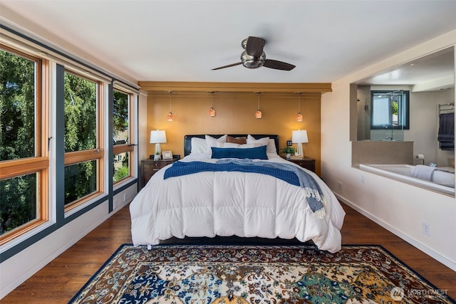 503 12th Ave E, Seattle, WA 98102 - bedroom featuring dark wood-style floors and a ceiling fan