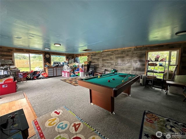 715 Copalis Beach Rd, Copalis Beach, WA 98535 - recreation room with pool table and carpet floors