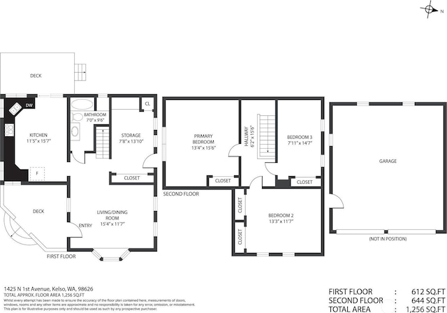 1425 N 1st Ave, Kelso, WA 98626 - view of property floor plan