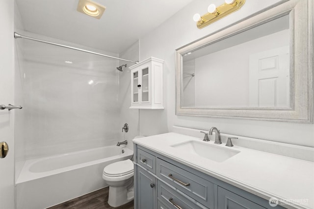 7453 Newcastle Golf Club Rd Unit L103, Newcastle, WA 98059 - bathroom with vanity, shower / bathtub combination, and wood finished floors