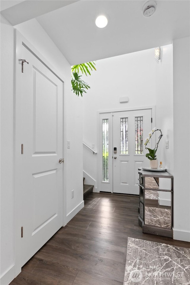 8254 Breeze Loop, Blaine, WA 98230 - entrance foyer with stairs and wood finished floors