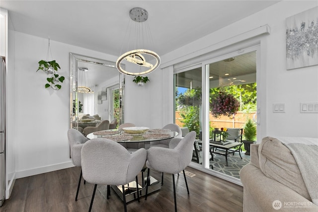 8254 Breeze Loop, Blaine, WA 98230 - dining room with a chandelier and dark wood-type flooring