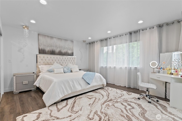 8254 Breeze Loop, Blaine, WA 98230 - bedroom featuring wood finished floors, recessed lighting, and an office area
