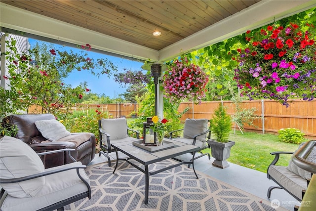 8254 Breeze Loop, Blaine, WA 98230 - fenced backyard featuring an outdoor hangout area and a patio area