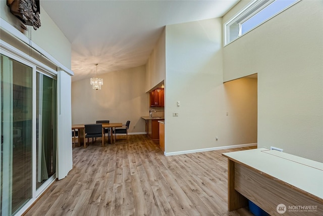 4164 Factoria Blvd SE Unit B11, Bellevue, WA 98006 - interior space with a chandelier and light wood-style floors