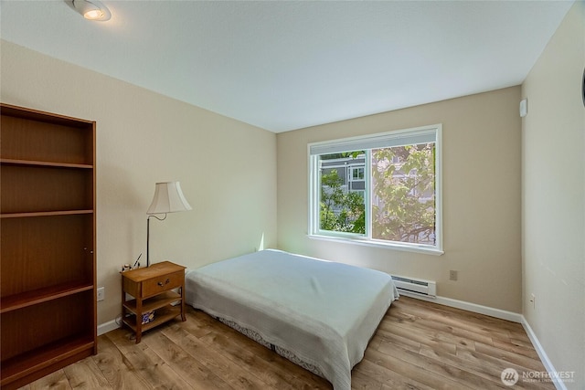 4164 Factoria Blvd SE Unit B11, Bellevue, WA 98006 - bedroom with a baseboard heating unit and light wood-type flooring