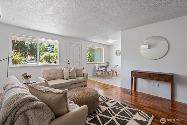3317 N Baltimore St, Tacoma, WA 98407 - living room featuring wood finished floors and a textured ceiling
