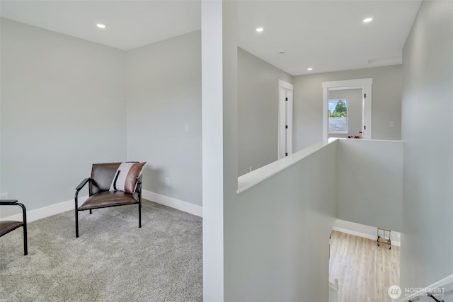 6410 S Fife St, Tacoma, WA 98409 - unfurnished room featuring an upstairs landing, recessed lighting, and carpet flooring