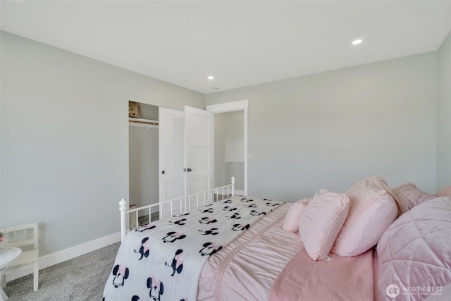 6410 S Fife St, Tacoma, WA 98409 - carpeted bedroom featuring a closet and recessed lighting