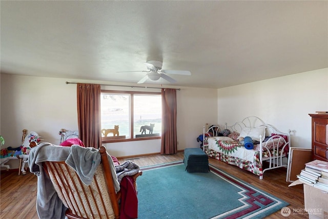 238 Patit Rd, Dayton, WA 99328 - bedroom with wood finished floors and a ceiling fan