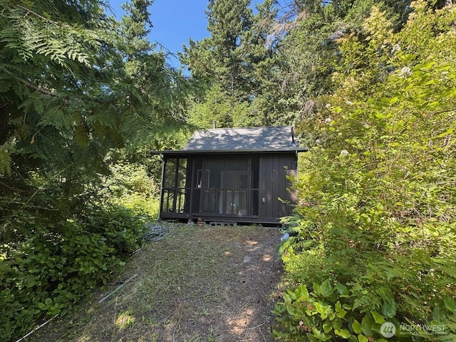 7379 Hideaway Ln, Anacortes, WA 98221 - view of outdoor structure with a sunroom