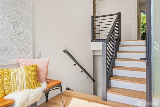 2434 64th Ave SE, Mercer Island, WA 98040 - stairway featuring wood finished floors