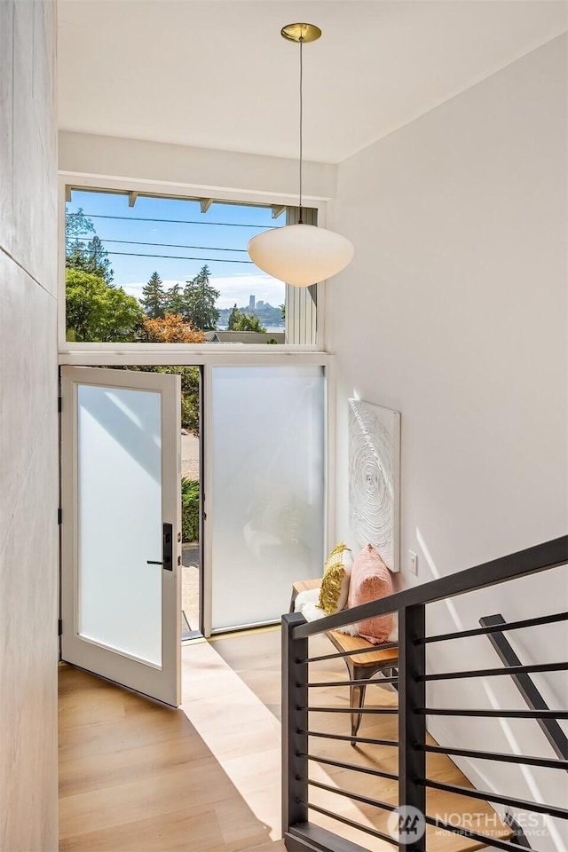 2434 64th Ave SE, Mercer Island, WA 98040 - stairway featuring wood finished floors