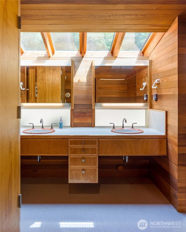 69 Rocky Rd, Crane Island, WA 98245 - bathroom featuring double vanity and tile patterned floors