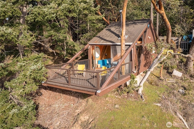 69 Rocky Rd, Crane Island, WA 98245 - view of wooden deck