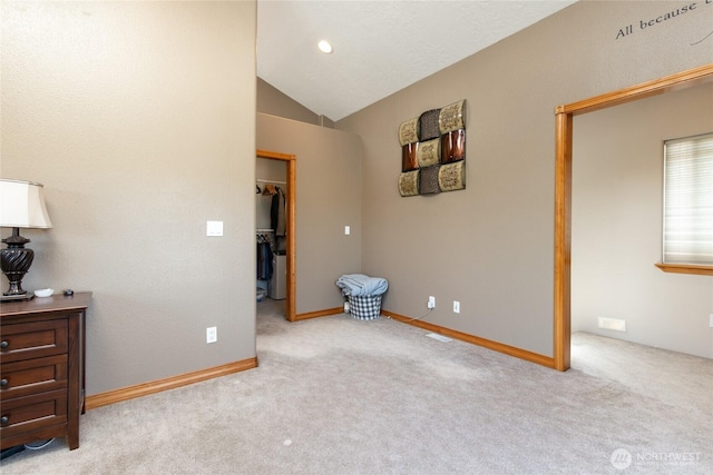 1130 Central Dr, Coulee Dam, WA 99116 - carpeted bedroom featuring a spacious closet and vaulted ceiling