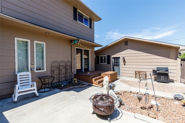 1130 Central Dr, Coulee Dam, WA 99116 - rear view of property with a fire pit and a patio area